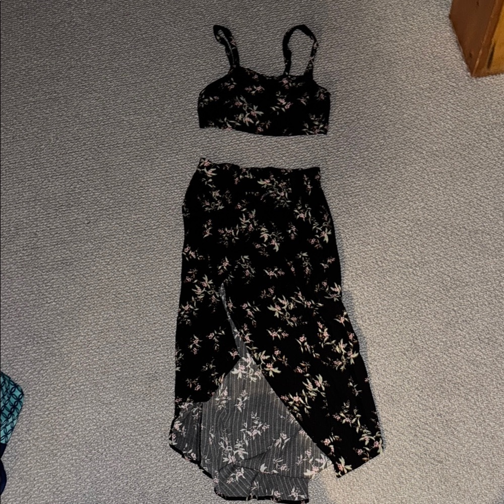 Floral tank and skirt matching set